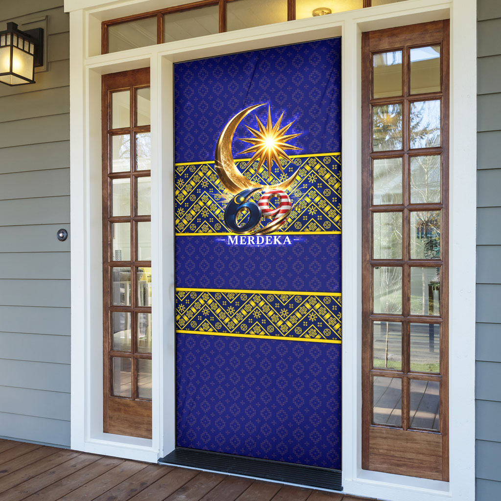 Malaysia Merdeka Independence Day Door Cover Patriotic Flag Crescent Moon Star Cultural