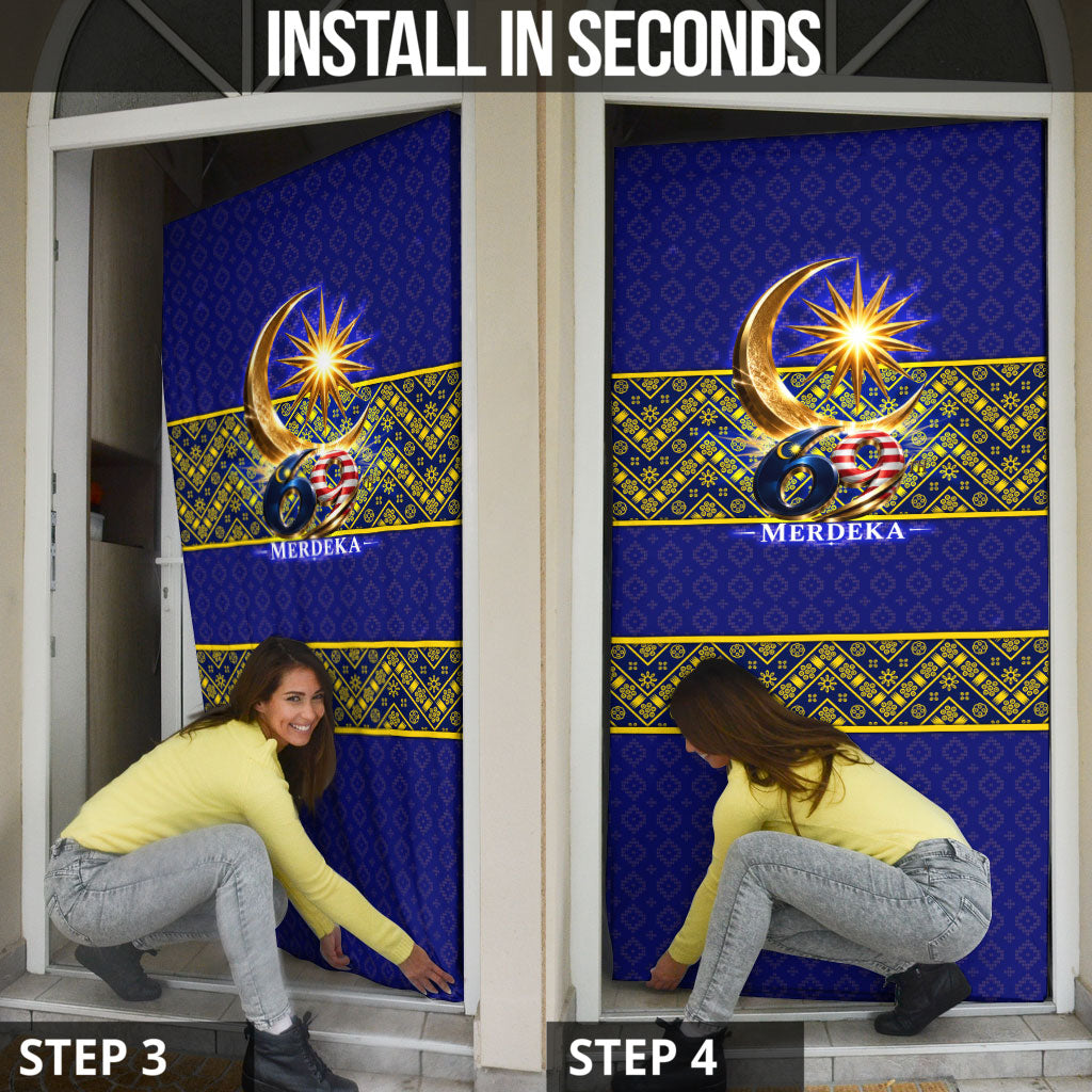Malaysia Merdeka Independence Day Door Cover Patriotic Flag Crescent Moon Star Cultural