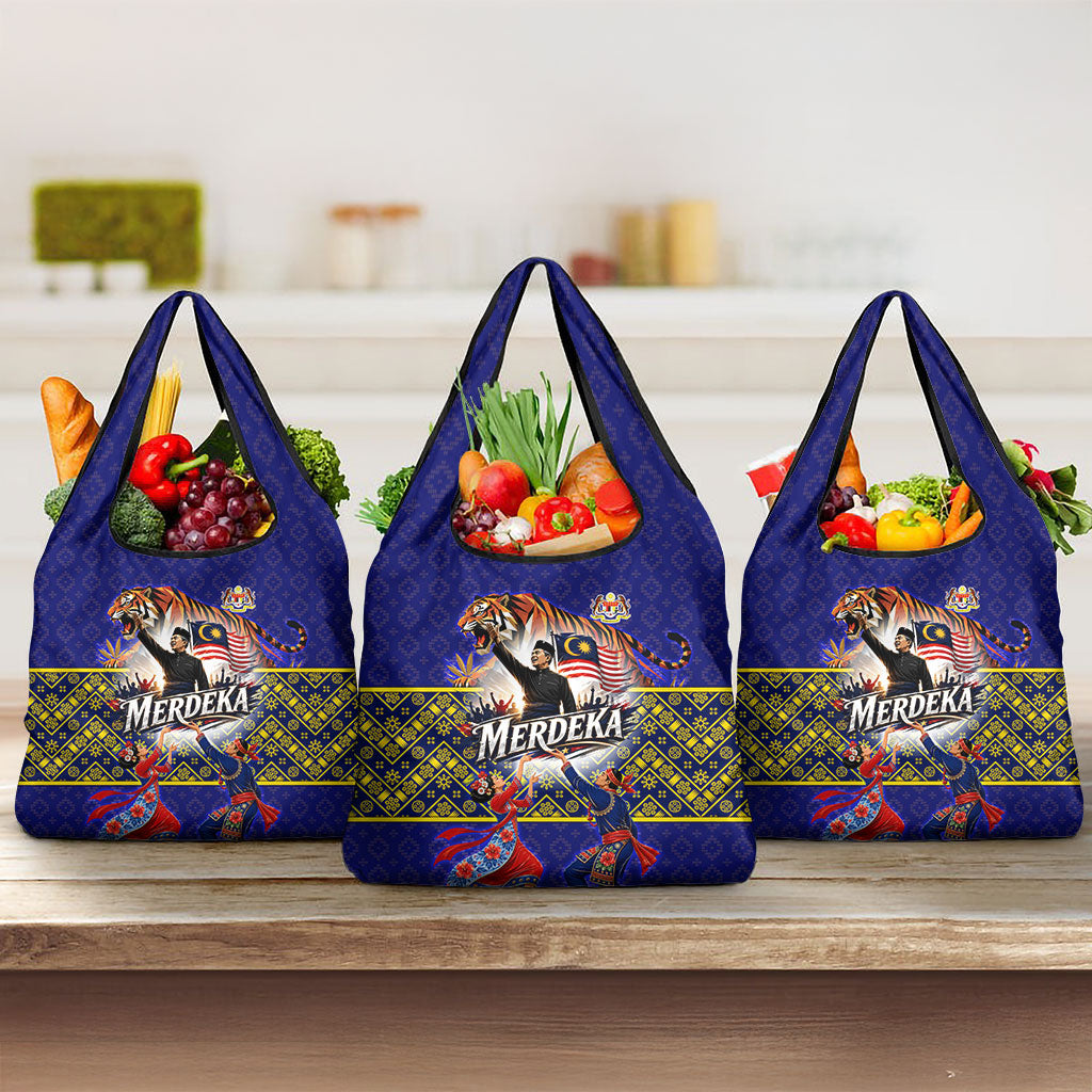 Malaysia Merdeka Independence Day Grocery Bag Patriotic Flag Crescent Moon Star Cultural
