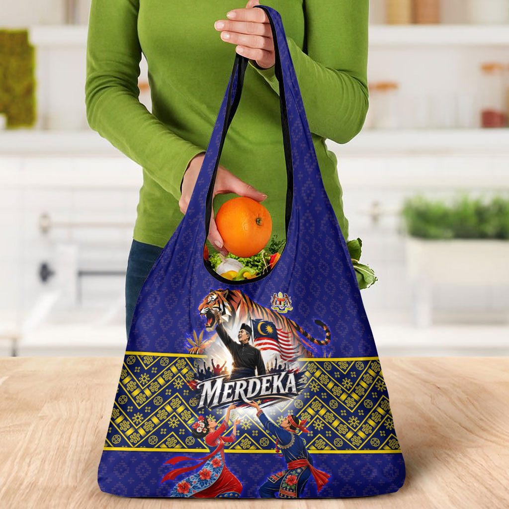 Malaysia Merdeka Independence Day Grocery Bag Patriotic Flag Crescent Moon Star Cultural