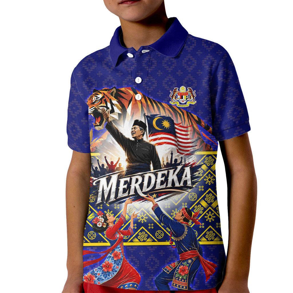 Malaysia Merdeka Independence Day Kid Polo Shirt Patriotic Flag Crescent Moon Star Cultural