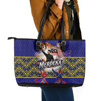 Malaysia Merdeka Independence Day Leather Tote Bag Patriotic Flag Crescent Moon Star Cultural