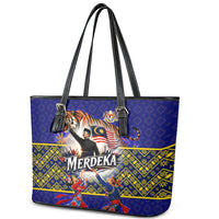 Malaysia Merdeka Independence Day Leather Tote Bag Patriotic Flag Crescent Moon Star Cultural