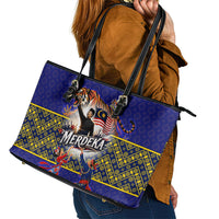 Malaysia Merdeka Independence Day Leather Tote Bag Patriotic Flag Crescent Moon Star Cultural