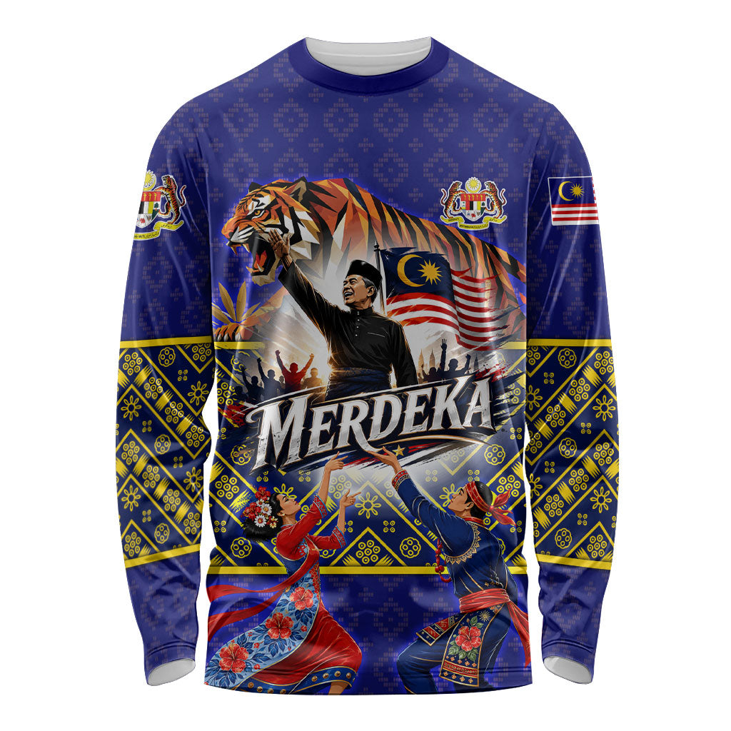 Malaysia Merdeka Independence Day Long Sleeve Shirt Patriotic Flag Crescent Moon Star Cultural