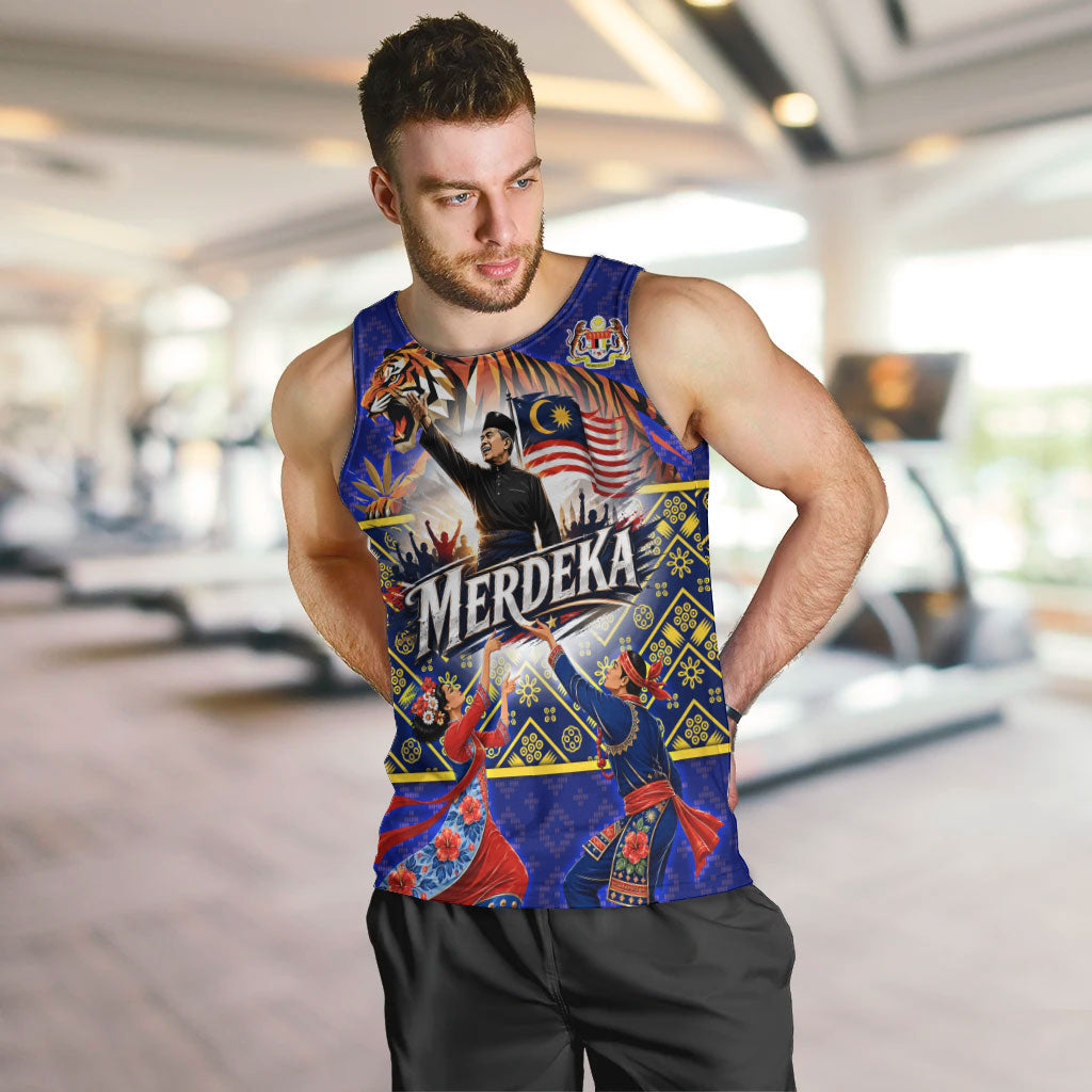 Malaysia Merdeka Independence Day Men Tank Top Patriotic Flag Crescent Moon Star Cultural