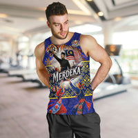 Malaysia Merdeka Independence Day Men Tank Top Patriotic Flag Crescent Moon Star Cultural