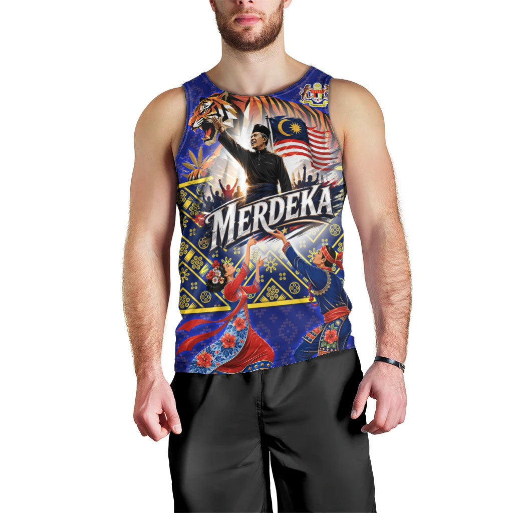Malaysia Merdeka Independence Day Men Tank Top Patriotic Flag Crescent Moon Star Cultural