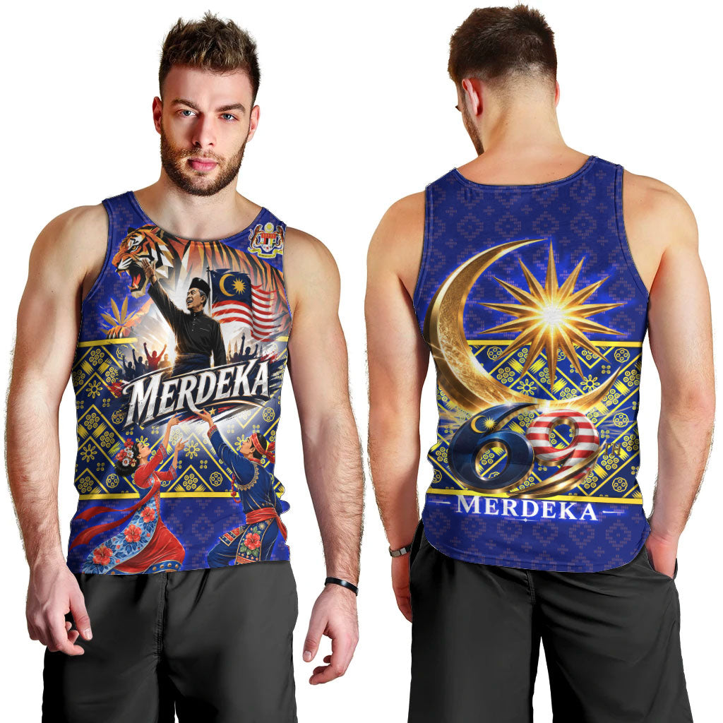 Malaysia Merdeka Independence Day Men Tank Top Patriotic Flag Crescent Moon Star Cultural