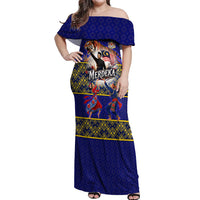 Malaysia Merdeka Independence Day Off Shoulder Maxi Dress Patriotic Flag Crescent Moon Star Cultural