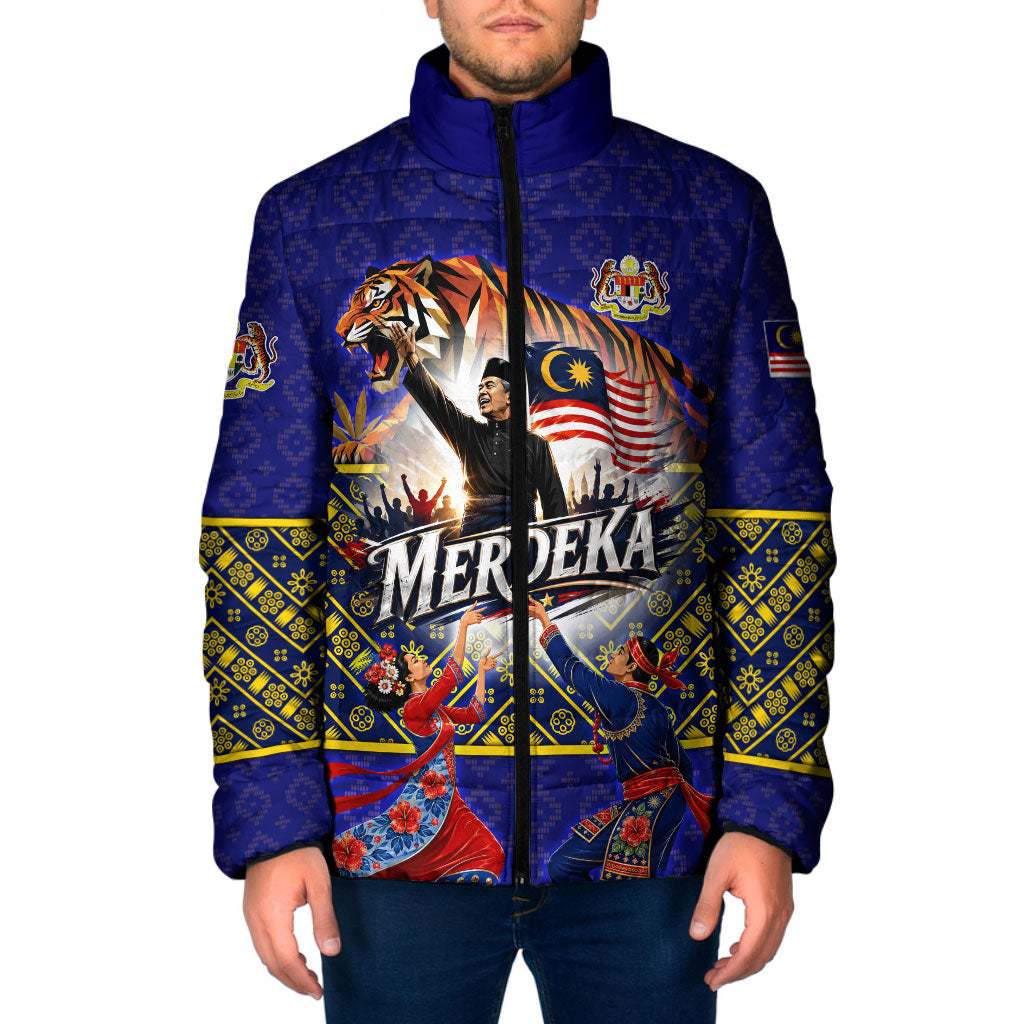 Malaysia Merdeka Independence Day Padded Jacket Patriotic Flag Crescent Moon Star Cultural