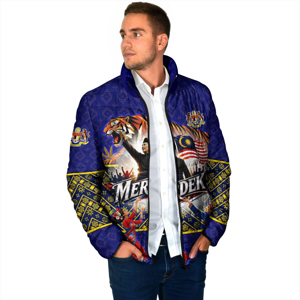 Malaysia Merdeka Independence Day Padded Jacket Patriotic Flag Crescent Moon Star Cultural