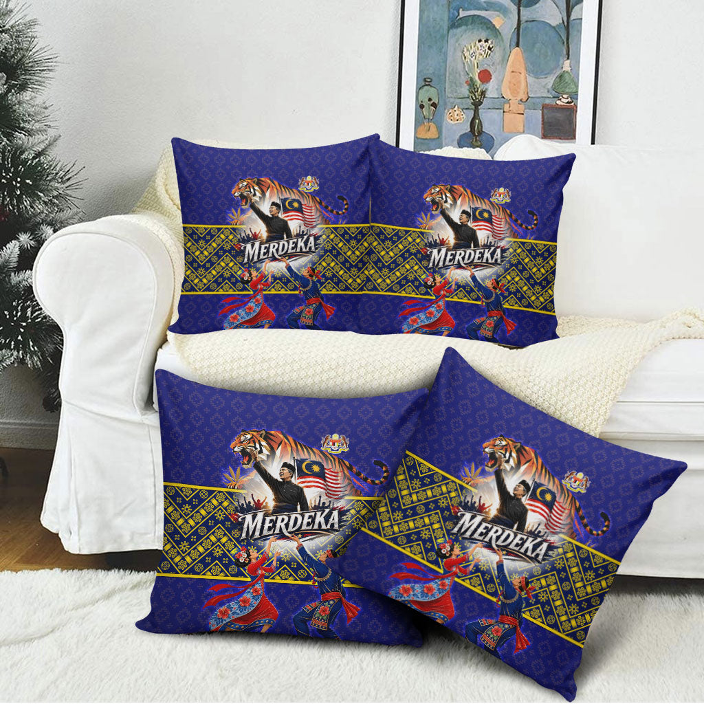 Malaysia Merdeka Independence Day Pillow Cover Patriotic Flag Crescent Moon Star Cultural