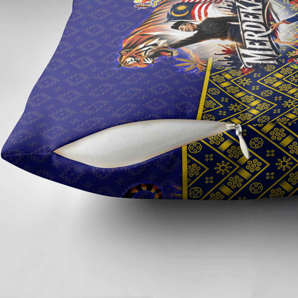 Malaysia Merdeka Independence Day Pillow Cover Patriotic Flag Crescent Moon Star Cultural