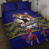 Malaysia Merdeka Independence Day Quilt Bed Set Patriotic Flag Crescent Moon Star Cultural