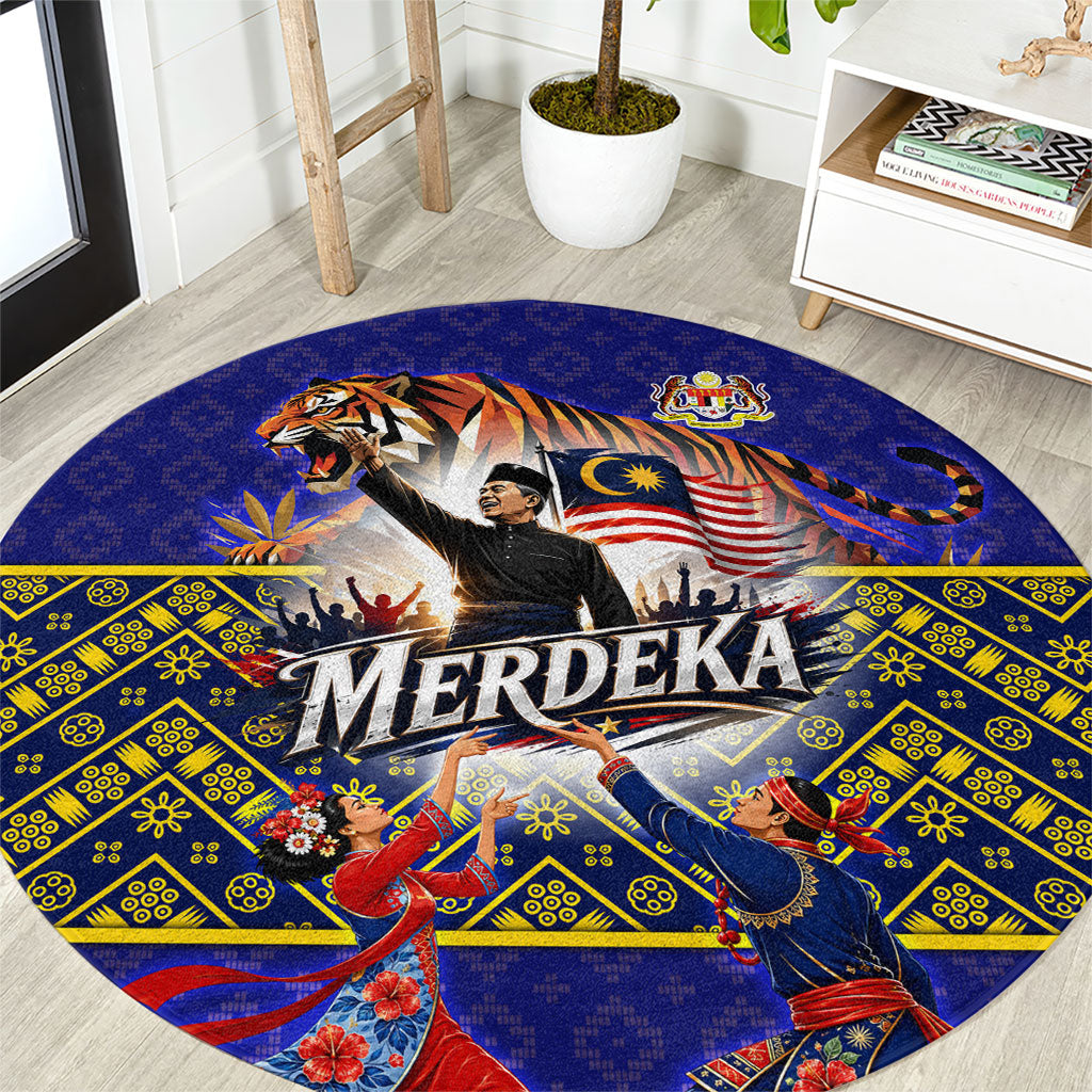Malaysia Merdeka Independence Day Round Carpet Patriotic Flag Crescent Moon Star Cultural