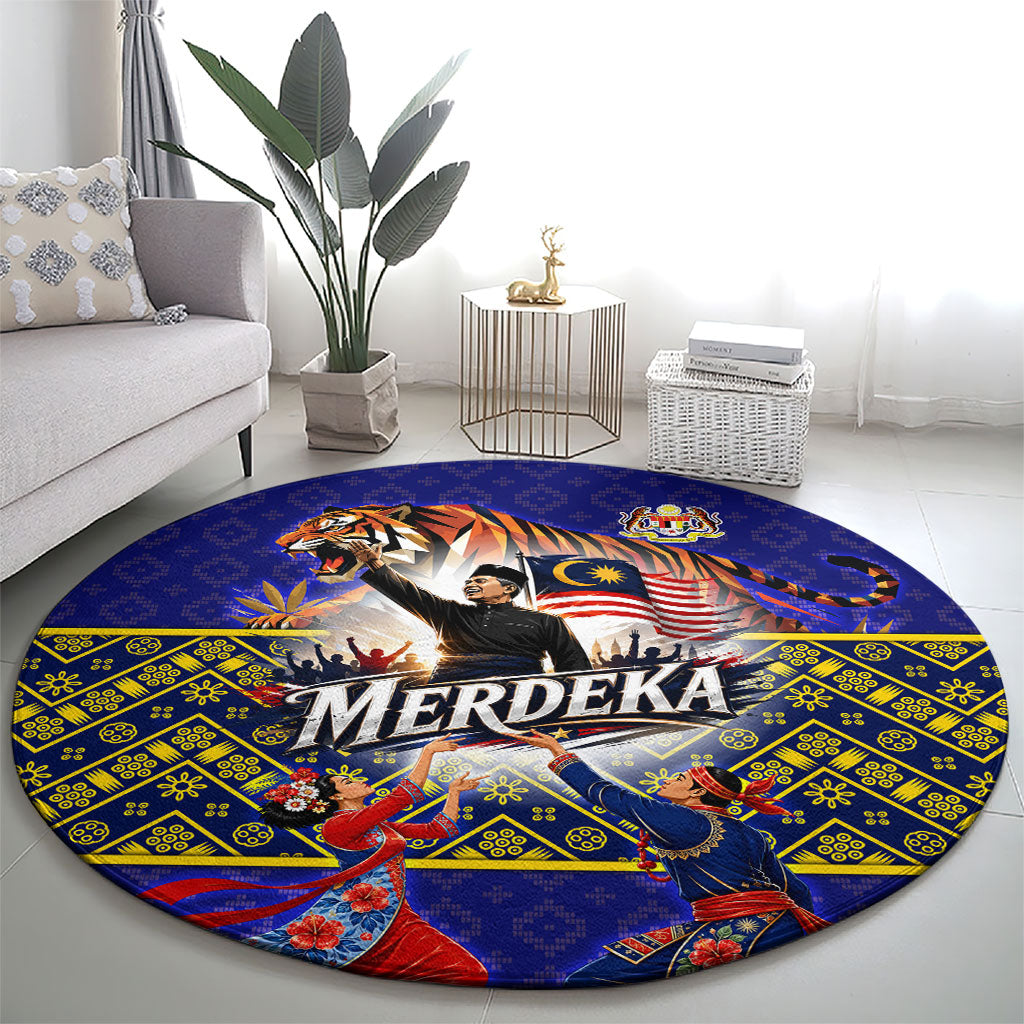 Malaysia Merdeka Independence Day Round Carpet Patriotic Flag Crescent Moon Star Cultural