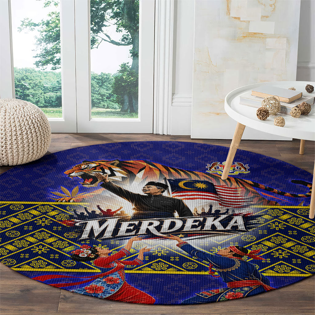 Malaysia Merdeka Independence Day Round Carpet Patriotic Flag Crescent Moon Star Cultural
