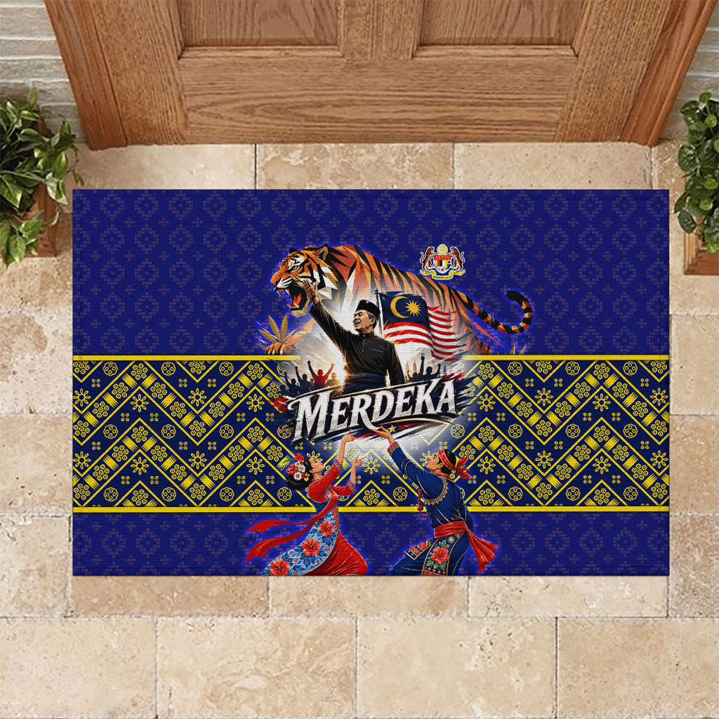 Malaysia Merdeka Independence Day Rubber Doormat Patriotic Flag Crescent Moon Star Cultural