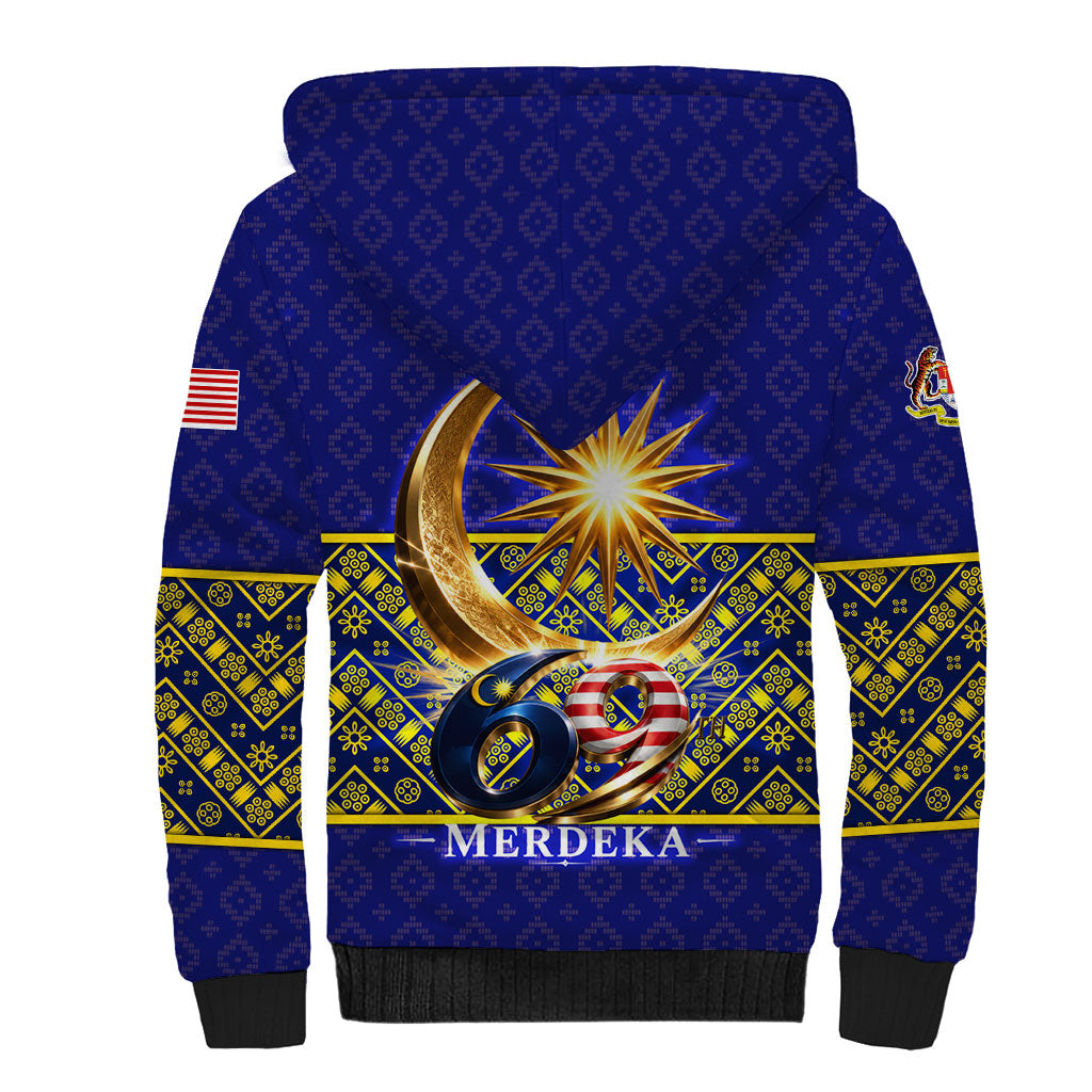 Malaysia Merdeka Independence Day Sherpa Hoodie Patriotic Flag Crescent Moon Star Cultural