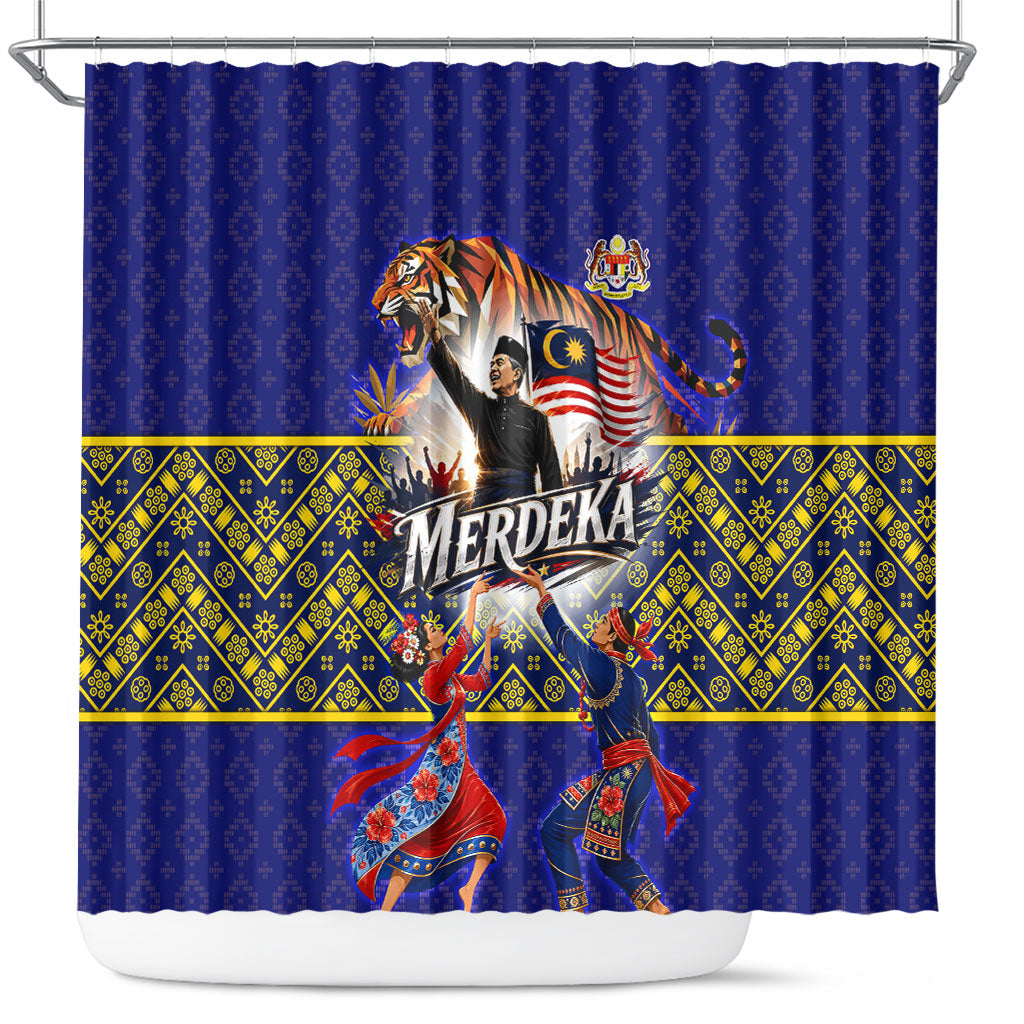 Malaysia Merdeka Independence Day Shower Curtain Patriotic Flag Crescent Moon Star Cultural