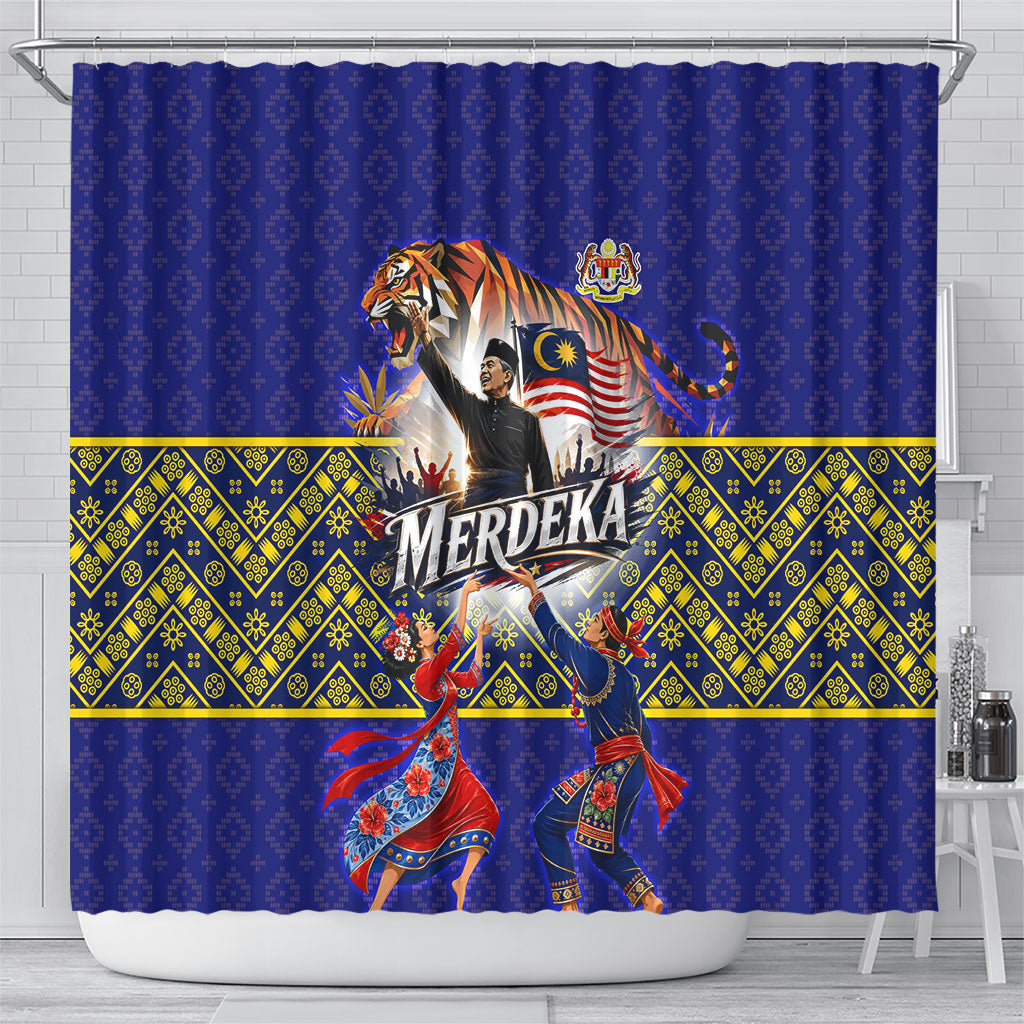 Malaysia Merdeka Independence Day Shower Curtain Patriotic Flag Crescent Moon Star Cultural