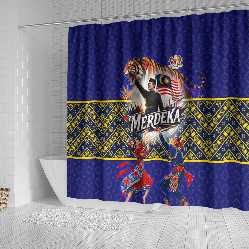 Malaysia Merdeka Independence Day Shower Curtain Patriotic Flag Crescent Moon Star Cultural