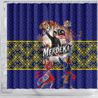 Malaysia Merdeka Independence Day Shower Curtain Patriotic Flag Crescent Moon Star Cultural