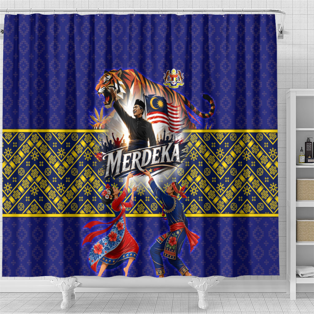 Malaysia Merdeka Independence Day Shower Curtain Patriotic Flag Crescent Moon Star Cultural