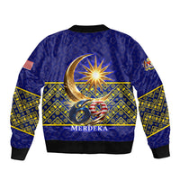 Malaysia Merdeka Independence Day Sleeve Zip Bomber Jacket Patriotic Flag Crescent Moon Star Cultural