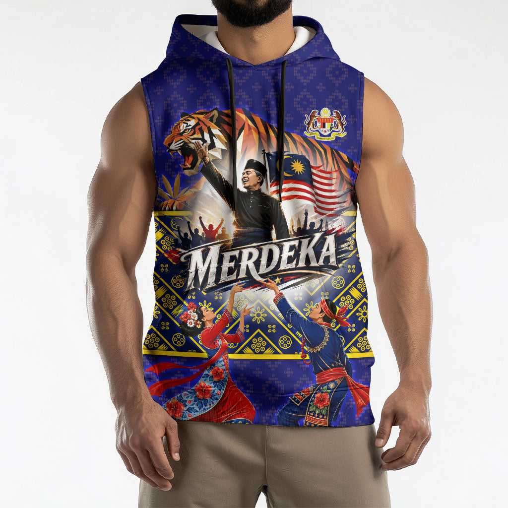 Malaysia Merdeka Independence Day Sleeveless Hoodie Patriotic Flag Crescent Moon Star Cultural