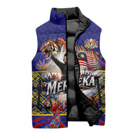 Malaysia Merdeka Independence Day Sleeveless Puffer Jacket Patriotic Flag Crescent Moon Star Cultural