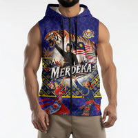 Malaysia Merdeka Independence Day Sleeveless Zip Hoodie Patriotic Flag Crescent Moon Star Cultural