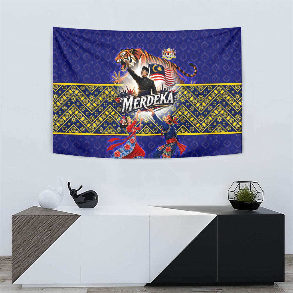 Malaysia Merdeka Independence Day Tapestry Patriotic Flag Crescent Moon Star Cultural