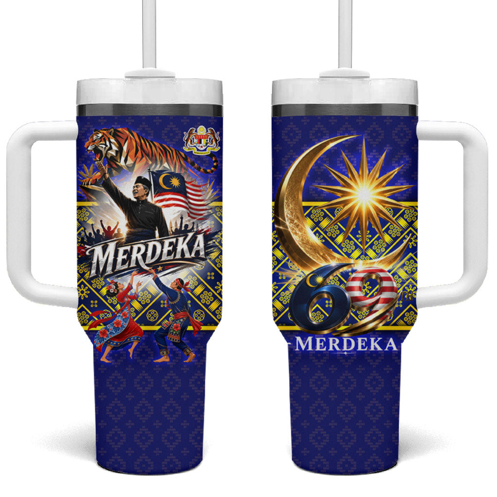 Malaysia Merdeka Independence Day Tumbler With Handle Patriotic Flag Crescent Moon Star Cultural
