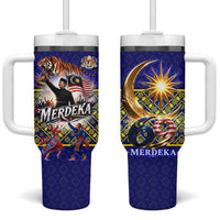 Malaysia Merdeka Independence Day Tumbler With Handle Patriotic Flag Crescent Moon Star Cultural
