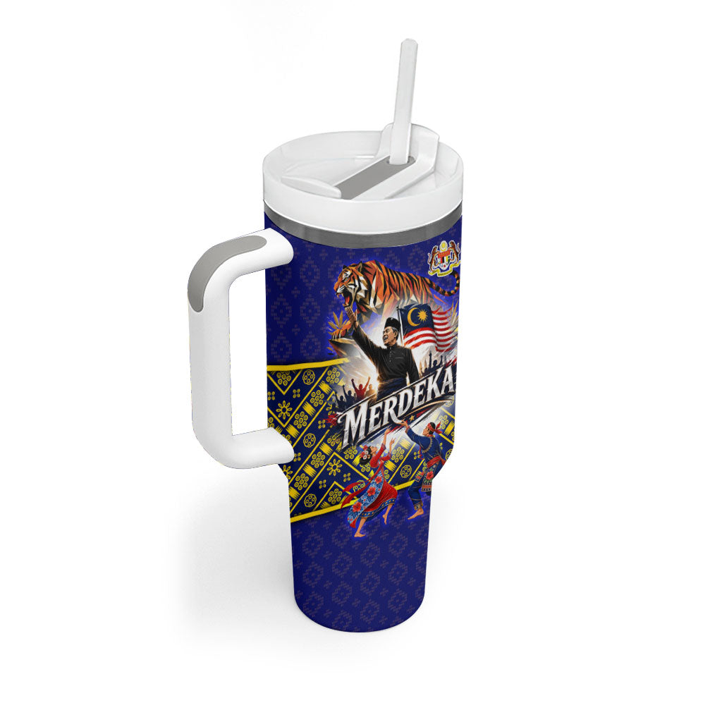 Malaysia Merdeka Independence Day Tumbler With Handle Patriotic Flag Crescent Moon Star Cultural