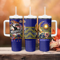 Malaysia Merdeka Independence Day Tumbler With Handle Patriotic Flag Crescent Moon Star Cultural