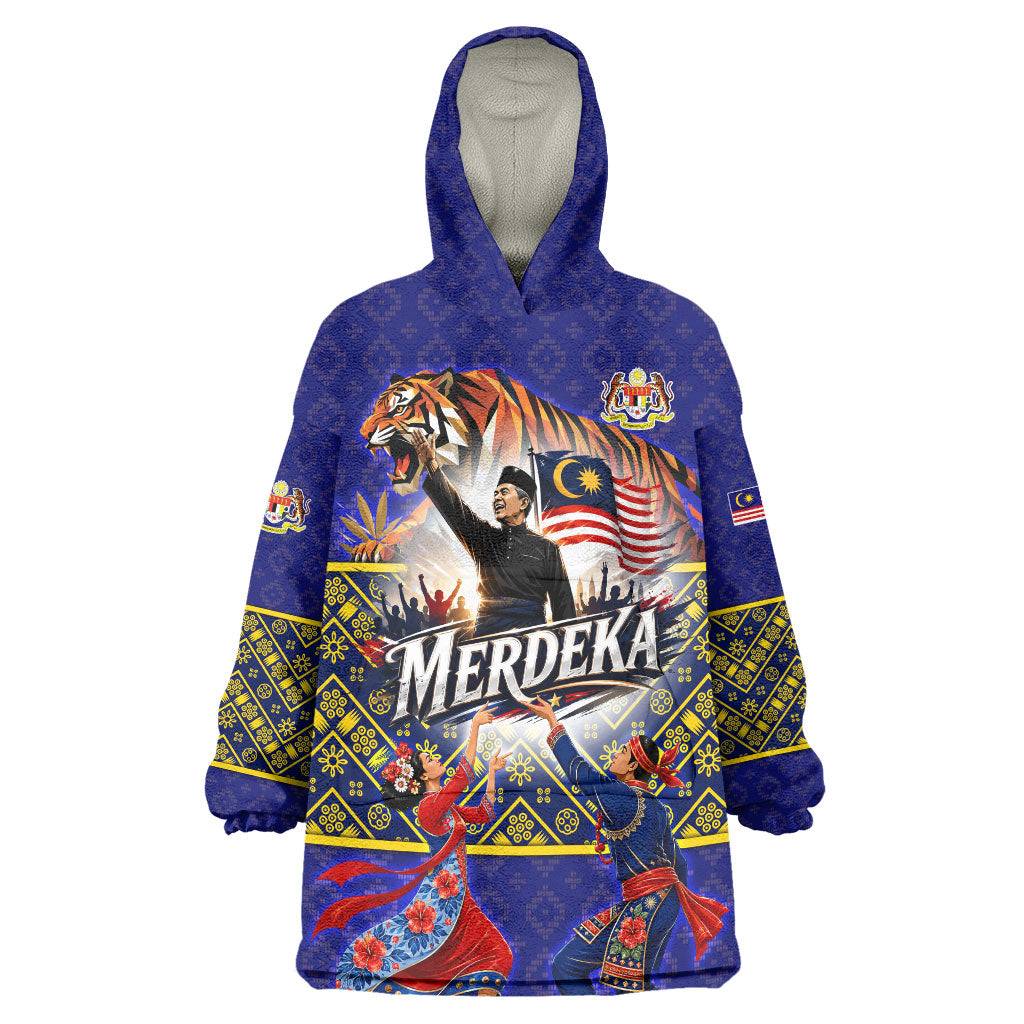 Malaysia Merdeka Independence Day Wearable Blanket Hoodie Patriotic Flag Crescent Moon Star Cultural