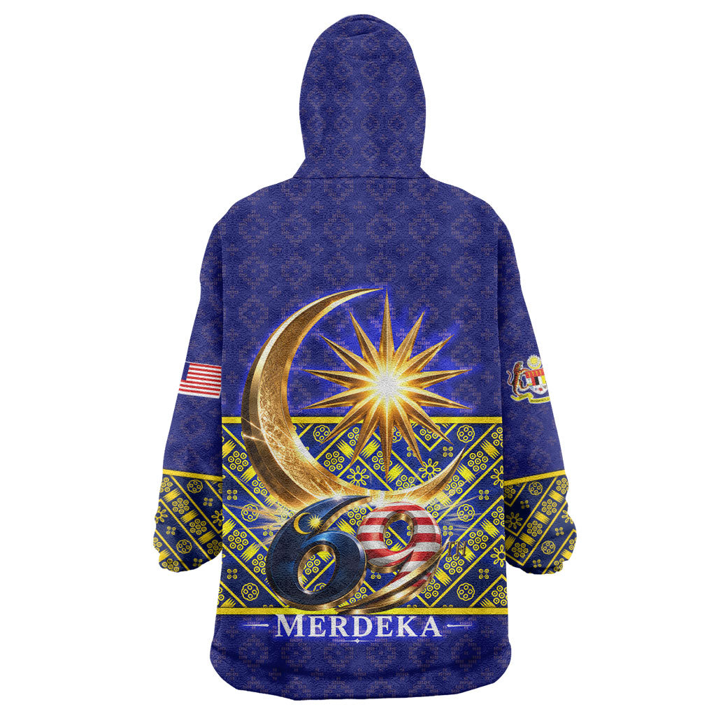 Malaysia Merdeka Independence Day Wearable Blanket Hoodie Patriotic Flag Crescent Moon Star Cultural