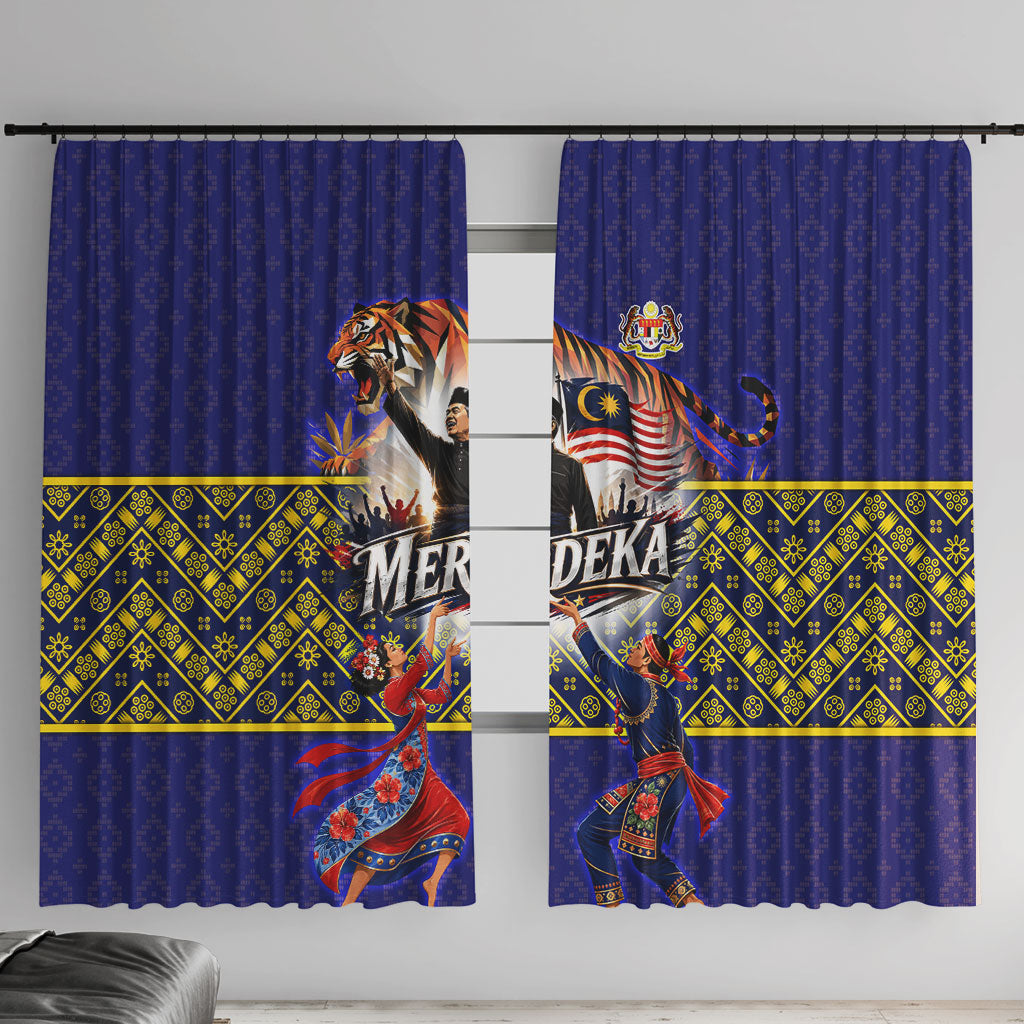Malaysia Merdeka Independence Day Window Curtain Patriotic Flag Crescent Moon Star Cultural