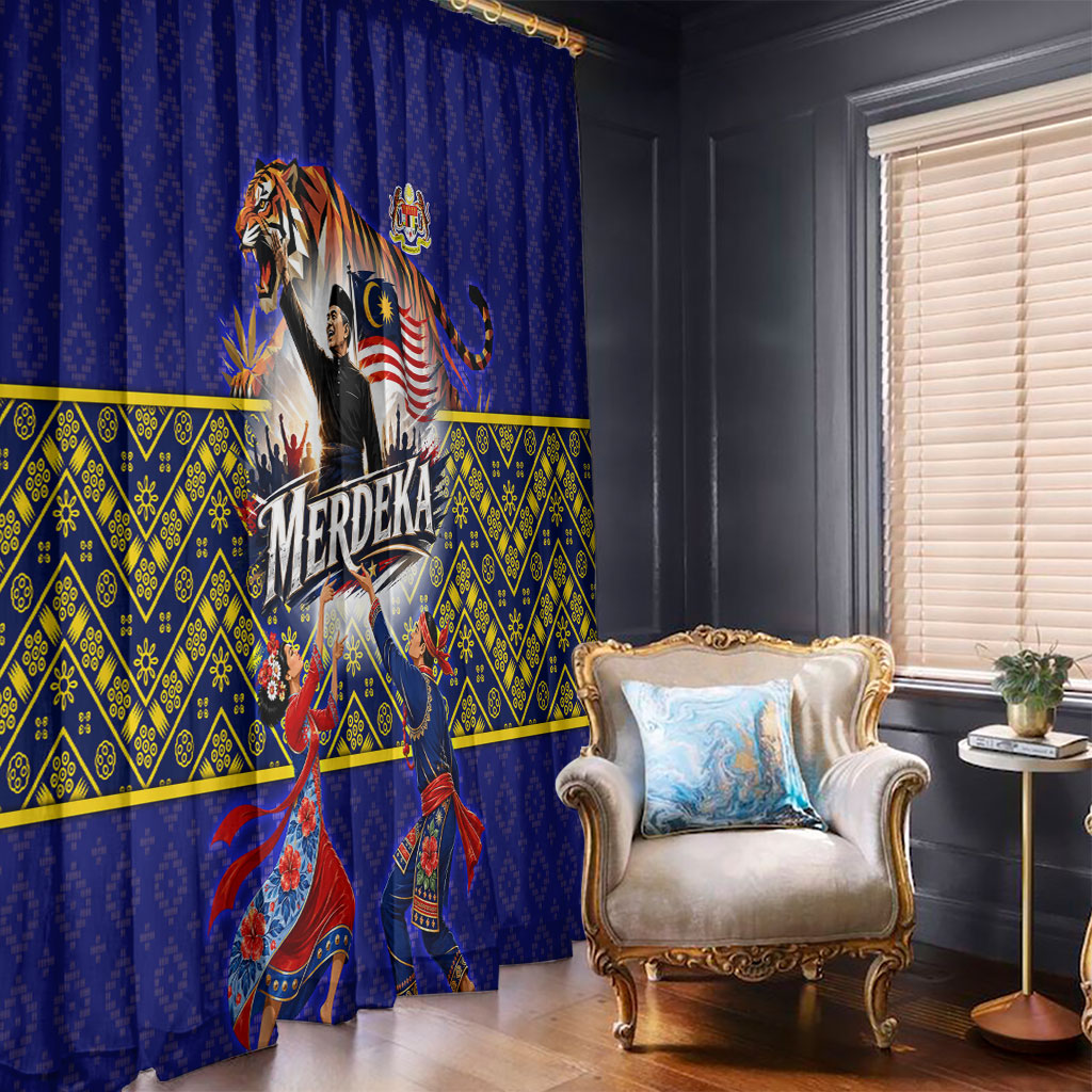 Malaysia Merdeka Independence Day Window Curtain Patriotic Flag Crescent Moon Star Cultural