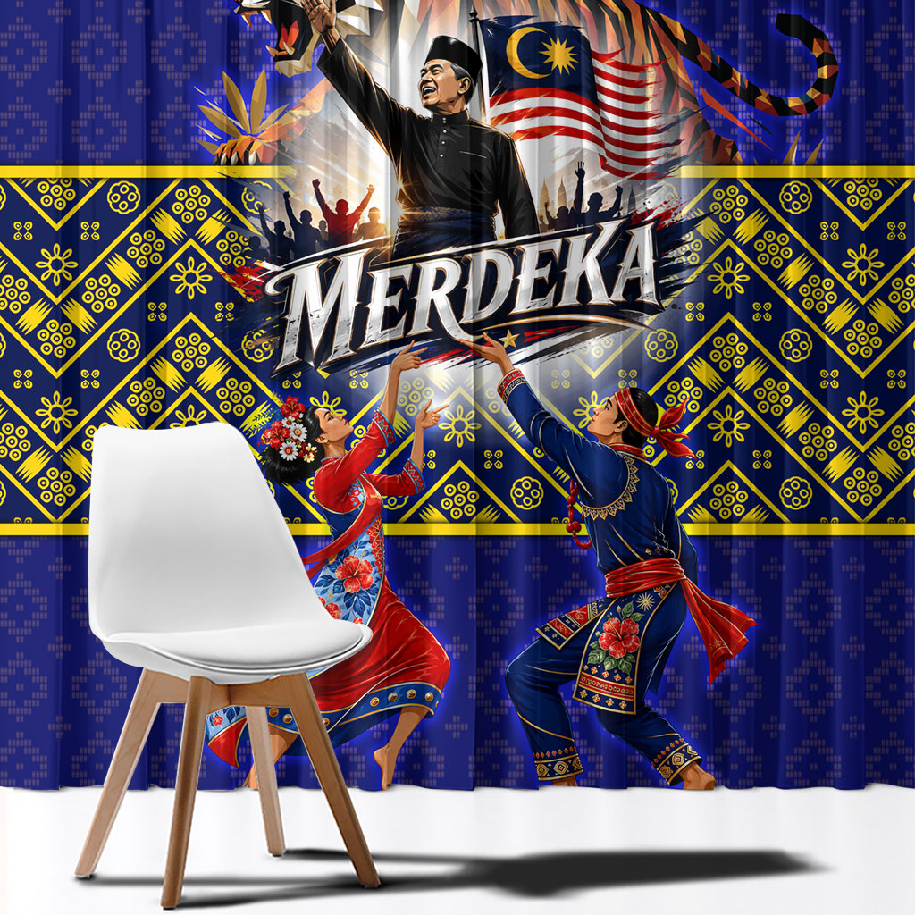 Malaysia Merdeka Independence Day Window Curtain Patriotic Flag Crescent Moon Star Cultural