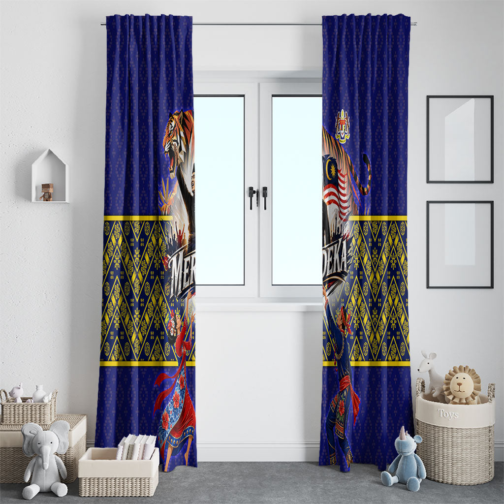 Malaysia Merdeka Independence Day Window Curtain Patriotic Flag Crescent Moon Star Cultural