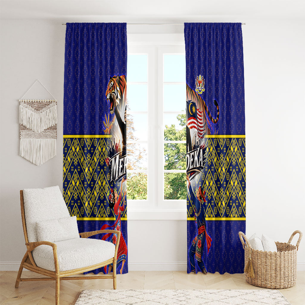 Malaysia Merdeka Independence Day Window Curtain Patriotic Flag Crescent Moon Star Cultural
