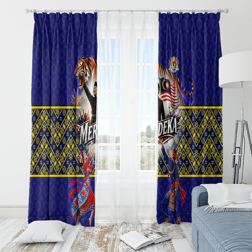 Malaysia Merdeka Independence Day Window Curtain Patriotic Flag Crescent Moon Star Cultural