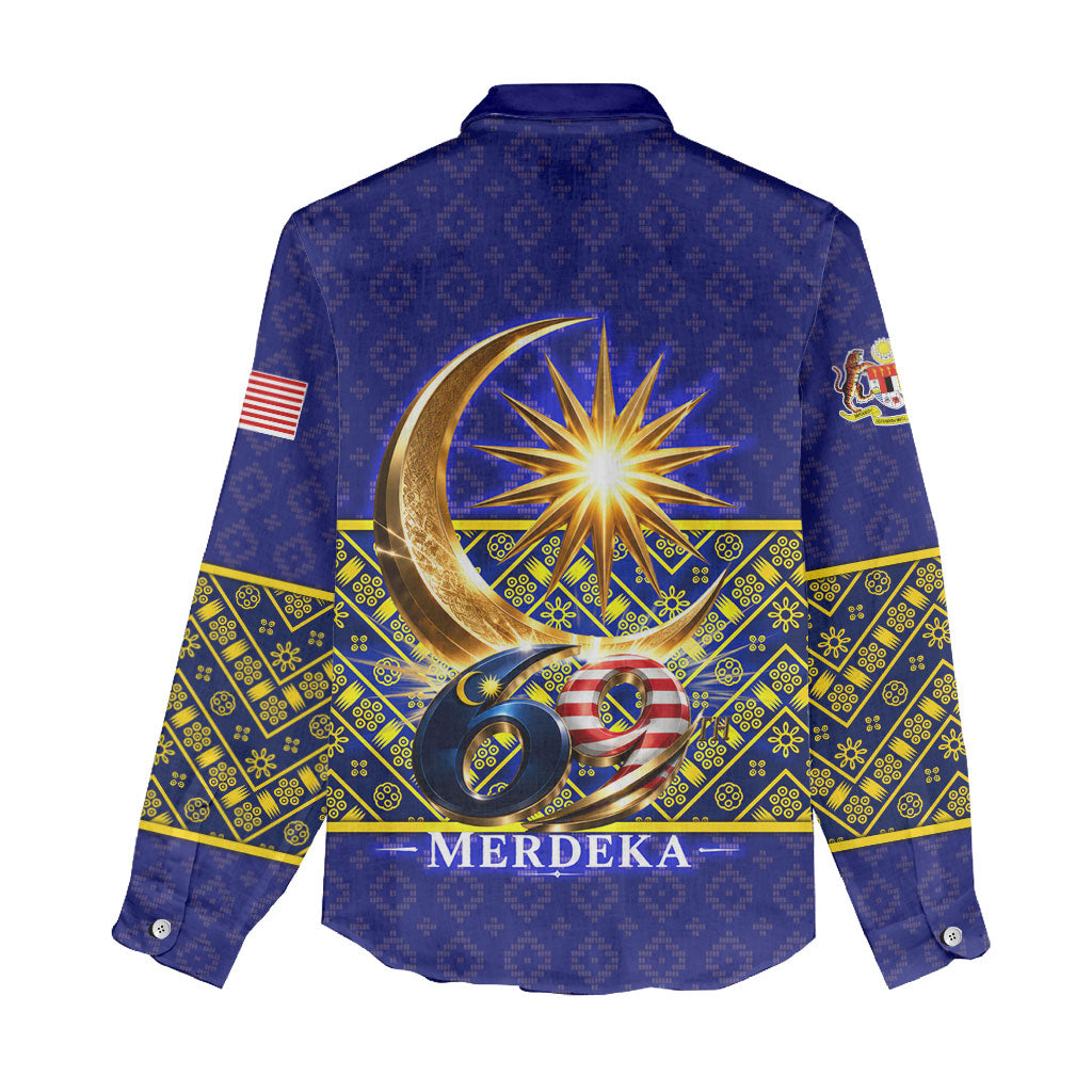 Malaysia Merdeka Independence Day Women Casual Shirt Patriotic Flag Crescent Moon Star Cultural