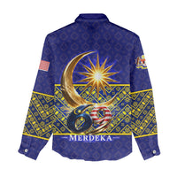 Malaysia Merdeka Independence Day Women Casual Shirt Patriotic Flag Crescent Moon Star Cultural