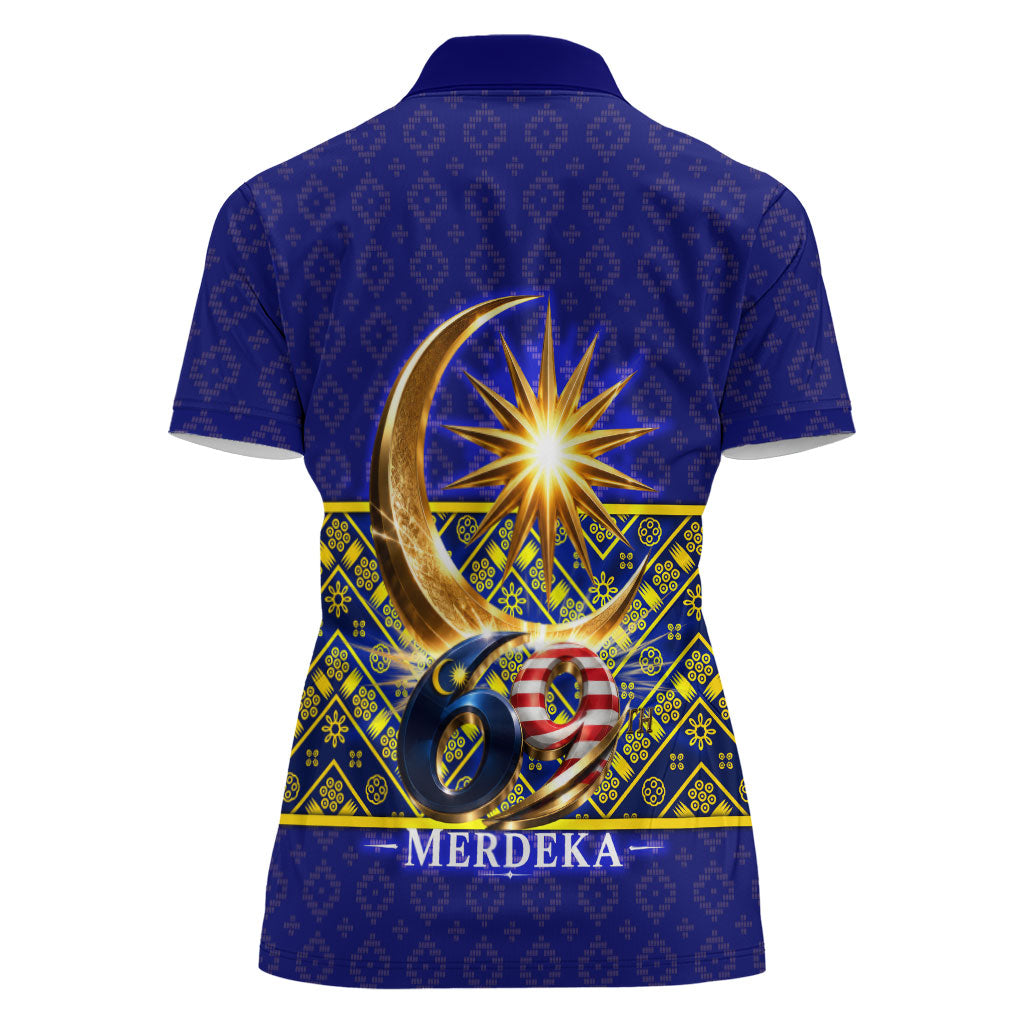 Malaysia Merdeka Independence Day Women Polo Shirt Patriotic Flag Crescent Moon Star Cultural