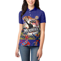 Malaysia Merdeka Independence Day Women Polo Shirt Patriotic Flag Crescent Moon Star Cultural